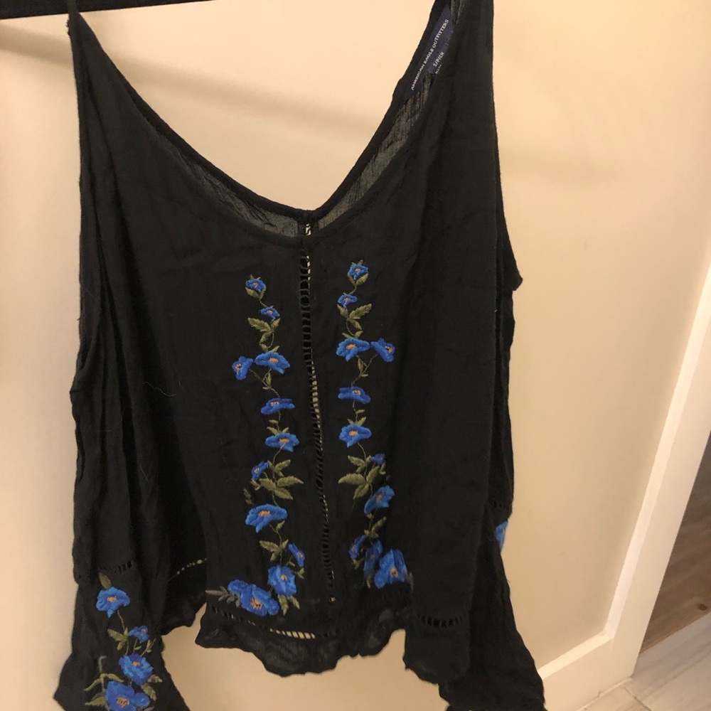 Boho embroidered off the shoulder top